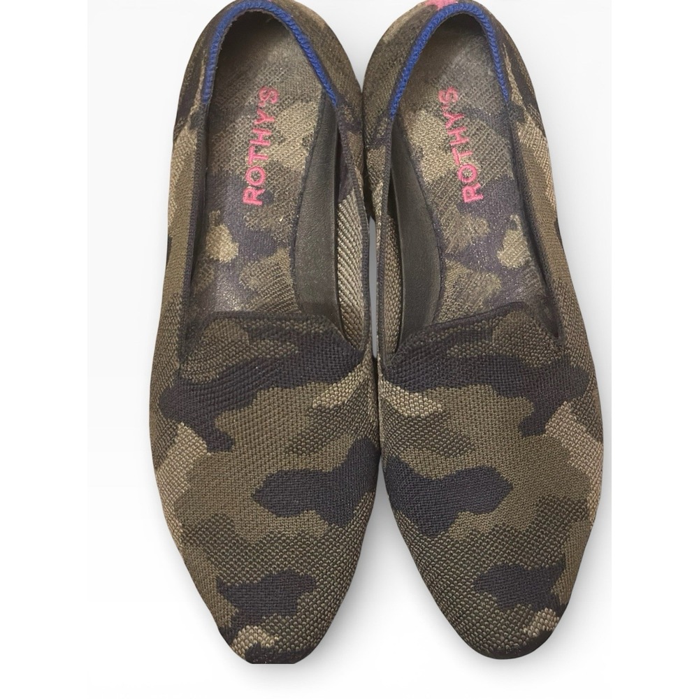 Rothy's The Loafer Size 8 Olive Camo Green Good  Condition